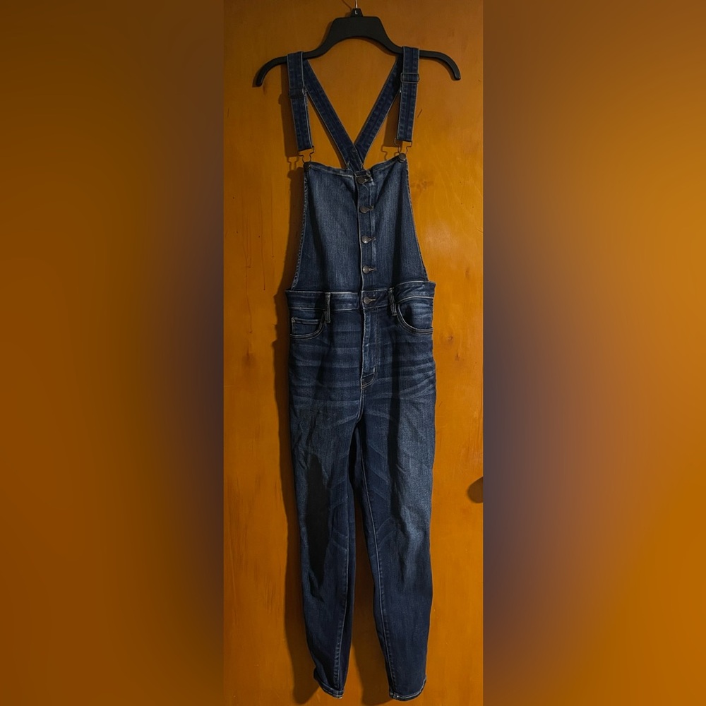Dark Blue Denim Jegging Overalls